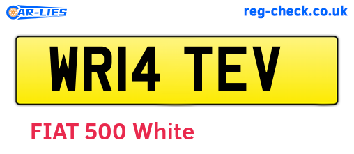 WR14TEV are the vehicle registration plates.