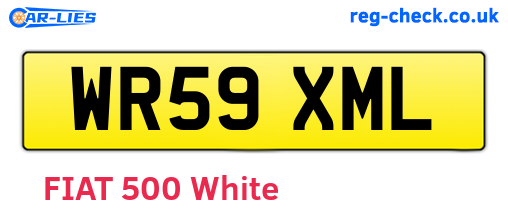 WR59XML are the vehicle registration plates.