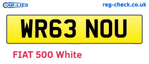 WR63NOU are the vehicle registration plates.