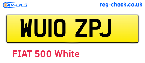WU10ZPJ are the vehicle registration plates.