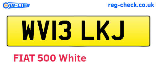WV13LKJ are the vehicle registration plates.
