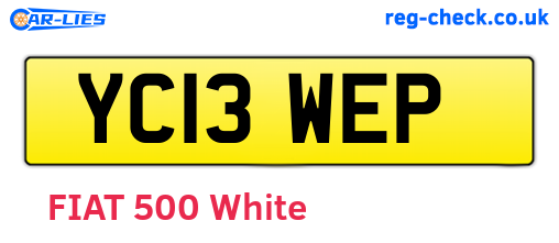 YC13WEP are the vehicle registration plates.
