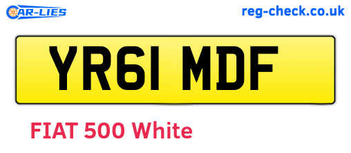 YR61MDF are the vehicle registration plates.