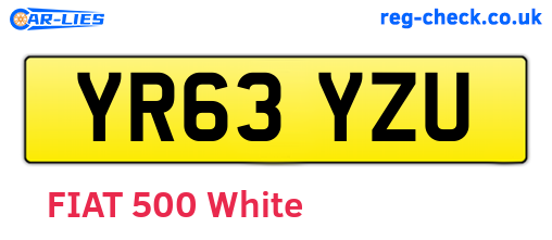 YR63YZU are the vehicle registration plates.