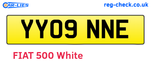 YY09NNE are the vehicle registration plates.