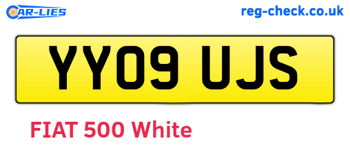 YY09UJS are the vehicle registration plates.