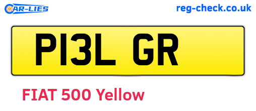 P13LGR are the vehicle registration plates.
