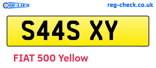 S44SXY are the vehicle registration plates.