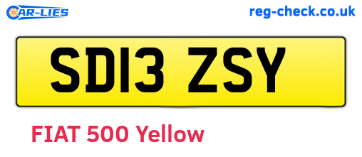 SD13ZSY are the vehicle registration plates.