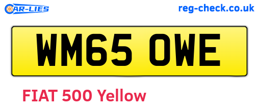 WM65OWE are the vehicle registration plates.