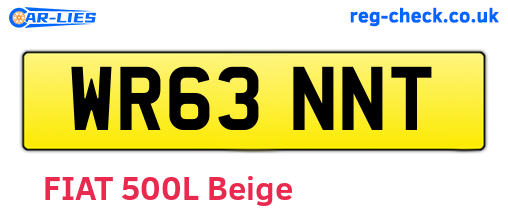 WR63NNT are the vehicle registration plates.