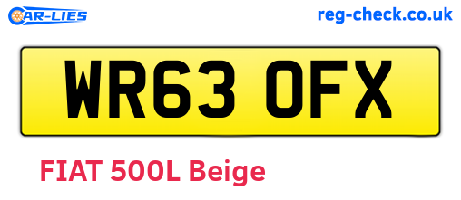WR63OFX are the vehicle registration plates.
