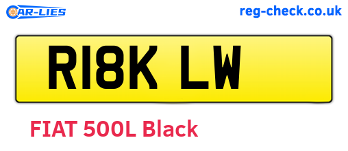 R18KLW are the vehicle registration plates.