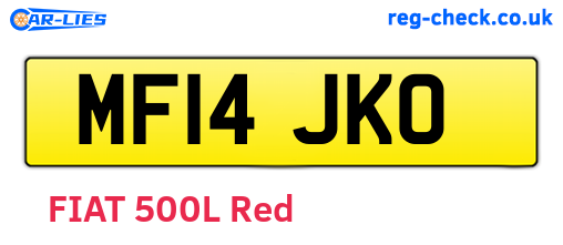MF14JKO are the vehicle registration plates.