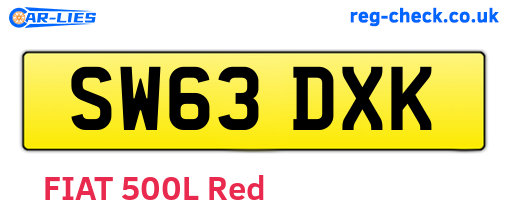 SW63DXK are the vehicle registration plates.