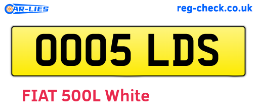 OO05LDS are the vehicle registration plates.