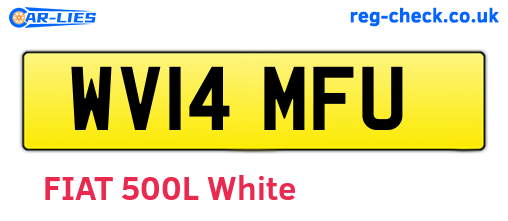 WV14MFU are the vehicle registration plates.