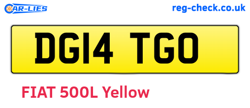 DG14TGO are the vehicle registration plates.