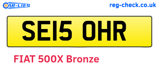 SE15OHR are the vehicle registration plates.
