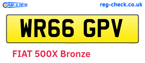 WR66GPV are the vehicle registration plates.