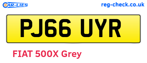PJ66UYR are the vehicle registration plates.