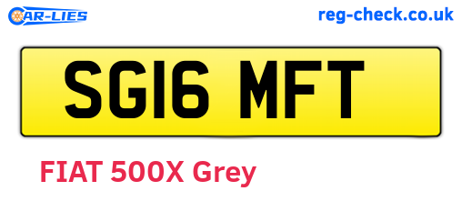 SG16MFT are the vehicle registration plates.