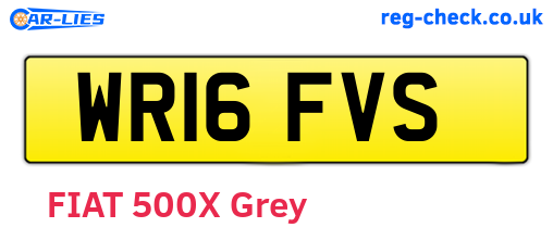 WR16FVS are the vehicle registration plates.
