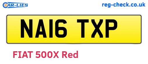NA16TXP are the vehicle registration plates.
