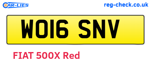 WO16SNV are the vehicle registration plates.