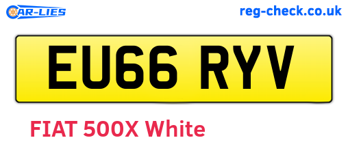 EU66RYV are the vehicle registration plates.