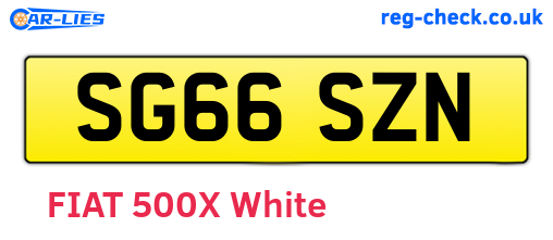 SG66SZN are the vehicle registration plates.