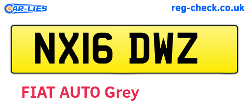 NX16DWZ are the vehicle registration plates.