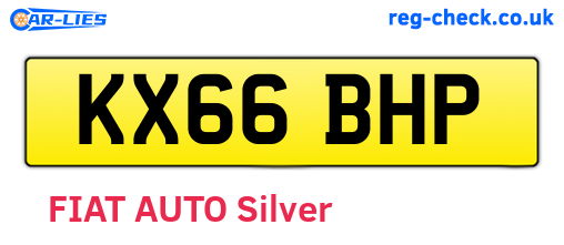 KX66BHP are the vehicle registration plates.