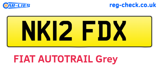 NK12FDX are the vehicle registration plates.