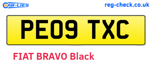 PE09TXC are the vehicle registration plates.