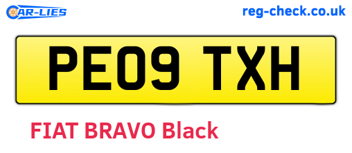 PE09TXH are the vehicle registration plates.