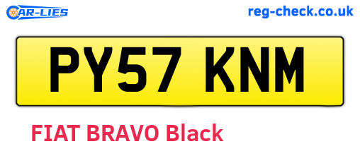 PY57KNM are the vehicle registration plates.