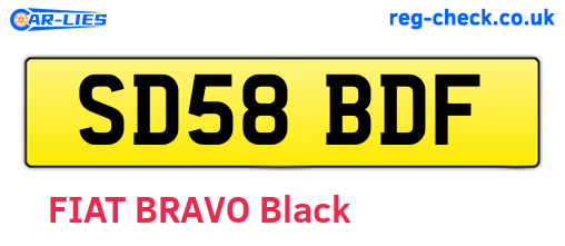 SD58BDF are the vehicle registration plates.
