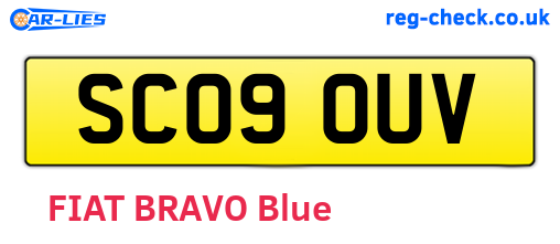 SC09OUV are the vehicle registration plates.