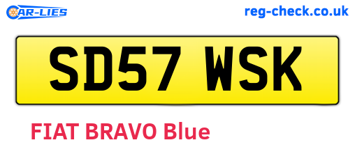 SD57WSK are the vehicle registration plates.