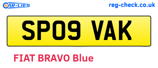 SP09VAK are the vehicle registration plates.