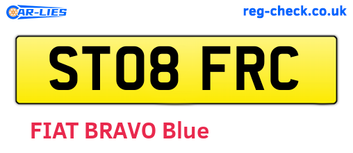 ST08FRC are the vehicle registration plates.
