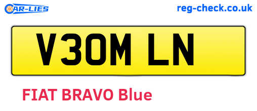 V30MLN are the vehicle registration plates.