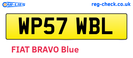 WP57WBL are the vehicle registration plates.