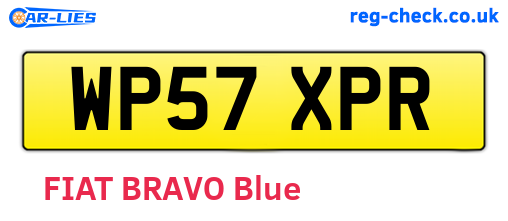 WP57XPR are the vehicle registration plates.