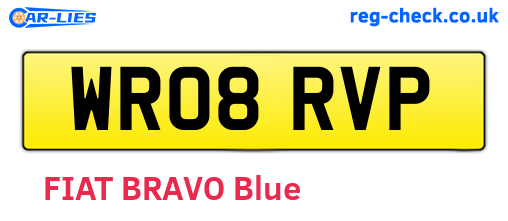 WR08RVP are the vehicle registration plates.