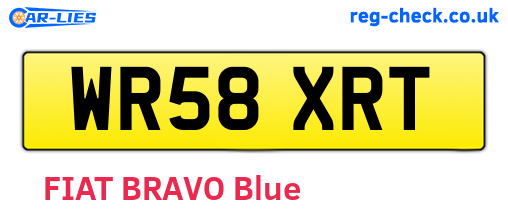 WR58XRT are the vehicle registration plates.