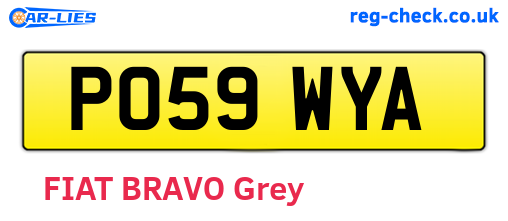PO59WYA are the vehicle registration plates.