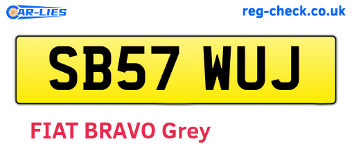 SB57WUJ are the vehicle registration plates.