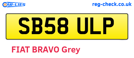 SB58ULP are the vehicle registration plates.